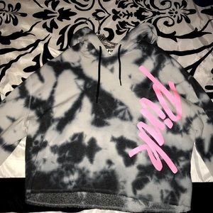 Women’s tie dye cropped hoodie PINK